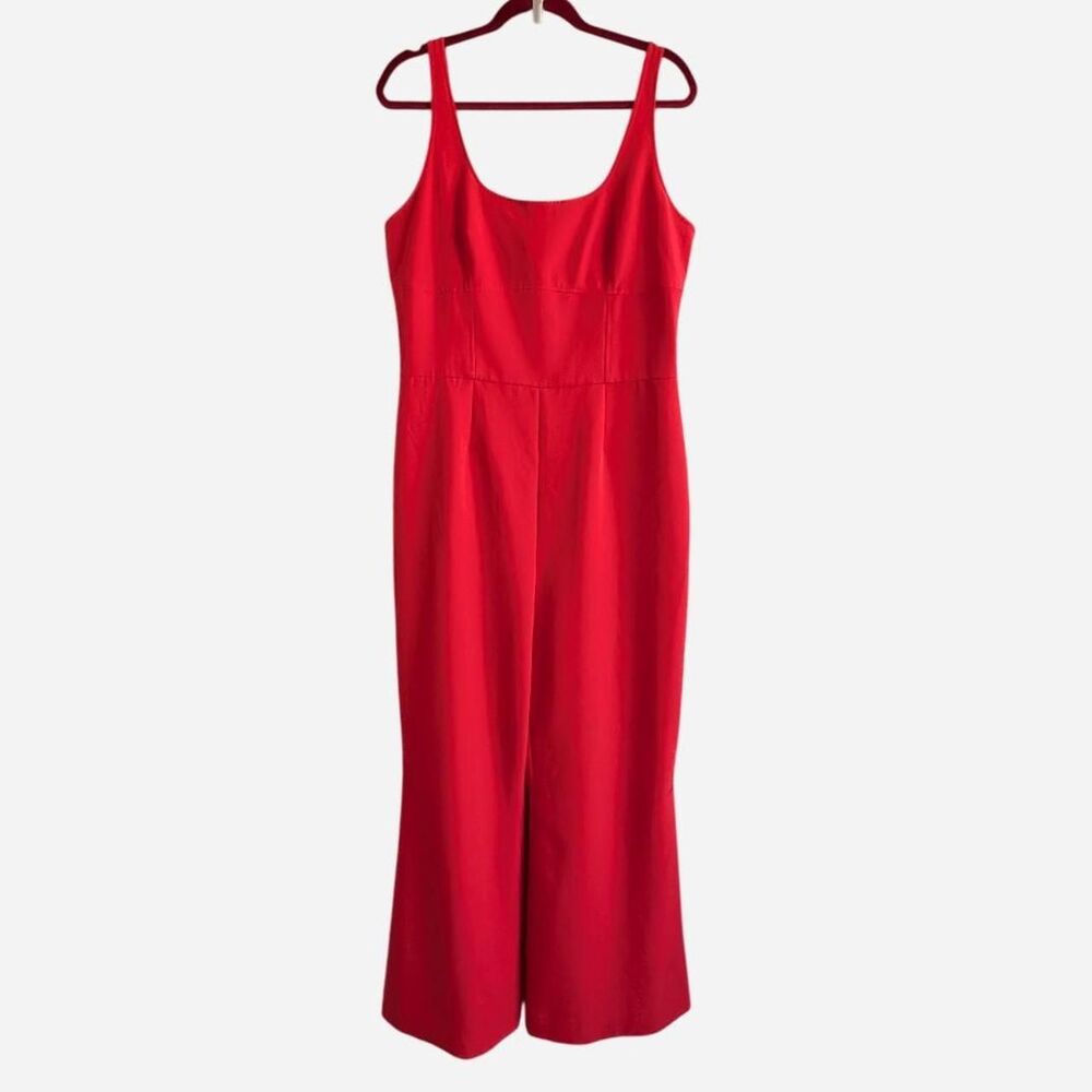 Gianni Bini Women's Size 12 Red Hot Square Neck Wide Leg Americana Jumpsuit